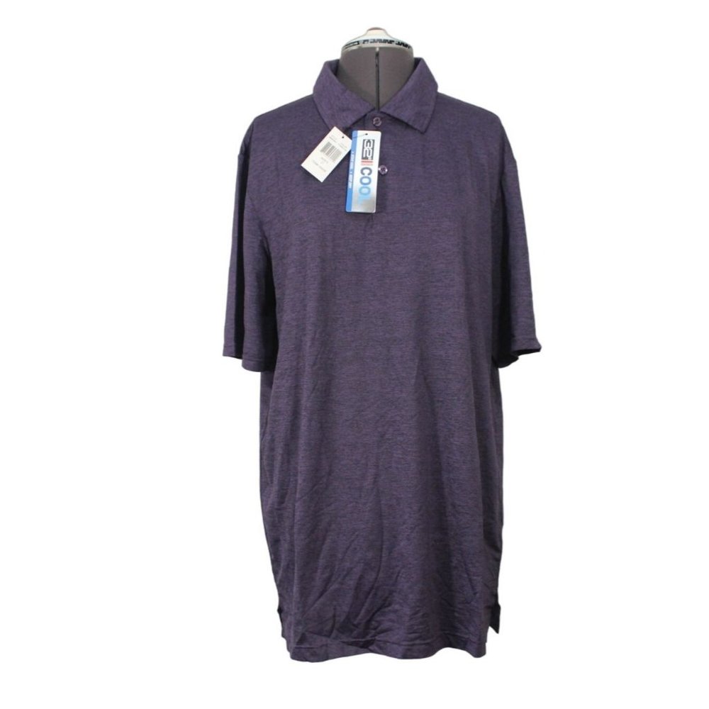 Weatherproof 32 Degrees Cool men's dark heather‎ purple short sleeve polo shirt
